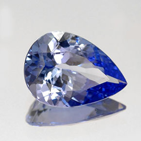 1.43 ct Blue Tanzanite Stone, Natural Tanzanite in Pear Facet Shape for Sale