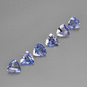 1.66 ct Blue Tanzanite Stone, Natural Tanzanite in Trillion Facet Shape for Sale
