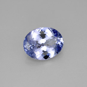 2.43 ct Blue Tanzanite Stone, Natural Tanzanite in Oval Facet Shape for Sale
