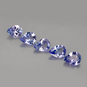 1.34 ct Violet Tanzanite Gemstone, Tanzanite Gem in Pear Facet Shape for Sale.