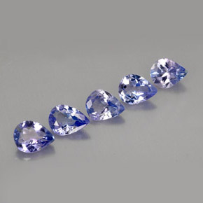 1.34 ct Violet Tanzanite Stone, Natural Tanzanite in Pear Facet Shape for Sale