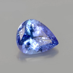 3.23 ct Violet Tanzanite Stone, Natural Tanzanite in Pear Facet Shape for Sale