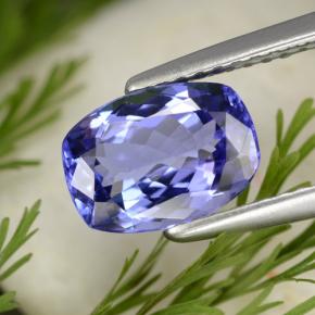 1.76 ct Blue Tanzanite Gemstone, Tanzanite Gem in Cushion-Cut Shape for Sale.