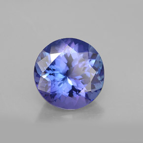 4.67 ct Blue Tanzanite Stone, Natural Tanzanite in Round Facet Shape for Sale