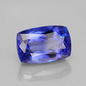 7.21 ct Blue Tanzanite Stone, Natural Tanzanite in Cushion-Cut Shape for Sale