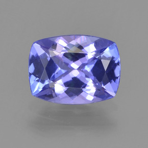 1.39 ct Blue Tanzanite Gemstone, Tanzanite Gem in Cushion-Cut Shape for Sale.