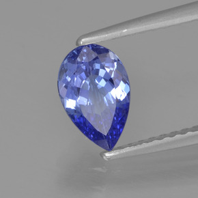 0.96 ct Blue Tanzanite Stone, Natural Tanzanite in Pear Facet Shape for Sale