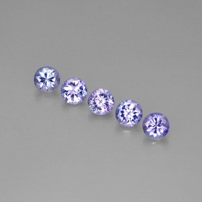 1.39 ct Blue Tanzanite Gemstone, Tanzanite Gem in Round Facet Shape for Sale.