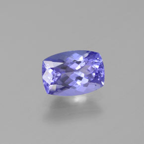 0.96 ct Violet Tanzanite Stone, Natural Tanzanite in Cushion-Cut Shape for Sale