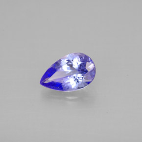 0.84 ct Violet Tanzanite Stone, Natural Tanzanite in Pear Facet Shape for Sale