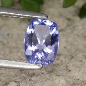 0.87 ct Violet Tanzanite Stone, Natural Tanzanite in Cushion-Cut Shape for Sale