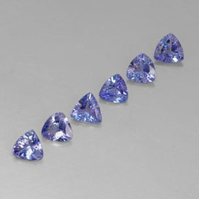 1.76 ct Blue Tanzanite Stone, Natural Tanzanite in Trillion Facet Shape for Sale