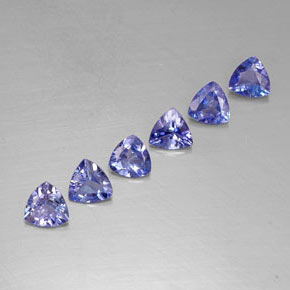 1.64 ct Blue Tanzanite Stone, Natural Tanzanite in Trillion Facet Shape for Sale