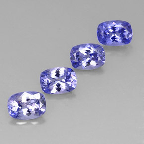 3.17 ct Blue Tanzanite Stone, Natural Tanzanite in Cushion-Cut Shape for Sale