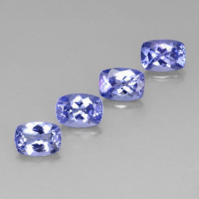 3.67 ct Blue Tanzanite Stone, Natural Tanzanite in Cushion-Cut Shape for Sale