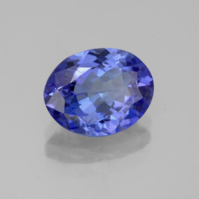 2.38 ct Blue Tanzanite Stone, Natural Tanzanite in Oval Facet Shape for Sale