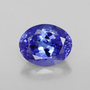 2.61 ct Blue Tanzanite Gemstone, Tanzanite Gem in Oval Facet Shape for Sale.