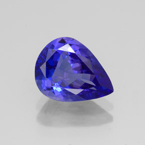 2.03 ct Blue Tanzanite Gemstone, Tanzanite Gem in Pear Facet Shape for Sale.