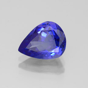 2.03 ct Blue Tanzanite Stone, Natural Tanzanite in Pear Facet Shape for Sale