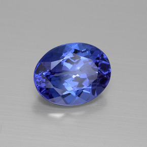 2.12 ct Blue Tanzanite Stone, Natural Tanzanite in Oval Facet Shape for Sale