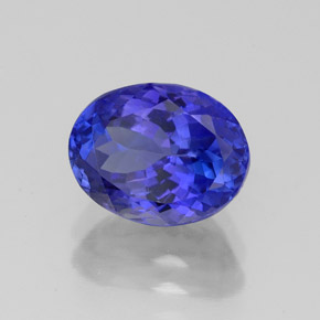 2.49 ct Blue Tanzanite Stone, Natural Tanzanite in Oval Facet Shape for Sale