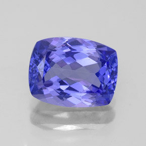 2.36 ct Blue Tanzanite Gemstone, Tanzanite Gem in Cushion-Cut Shape for Sale.