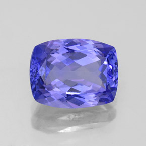 2.36 ct Blue Tanzanite Stone, Natural Tanzanite in Cushion-Cut Shape for Sale