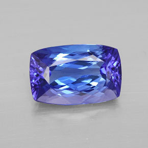 3.38 ct Blue Tanzanite Gemstone, Tanzanite Gem in Cushion-Cut Shape for Sale.