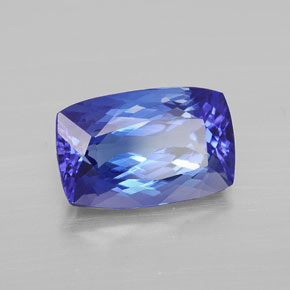 3.38 ct Blue Tanzanite Stone, Natural Tanzanite in Cushion-Cut Shape for Sale