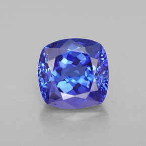 2.44 ct Blue Tanzanite Gemstone, Tanzanite Gem in Cushion-Cut Shape for Sale.