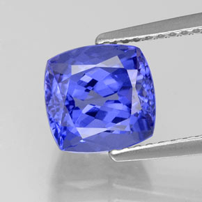 3.13 ct Blue Tanzanite Gemstone, Tanzanite Gem in Cushion-Cut Shape for Sale.