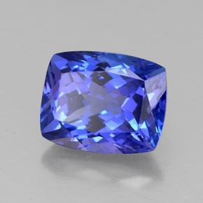 2.82 ct Blue Tanzanite Stone, Natural Tanzanite in Cushion-Cut Shape for Sale