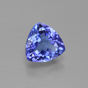 1.84 ct Blue Tanzanite Stone, Natural Tanzanite in Trillion Facet Shape for Sale
