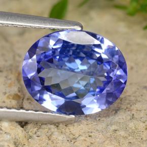 2.56 ct Blue Tanzanite Gemstone, Tanzanite Gem in Oval Facet Shape for Sale.