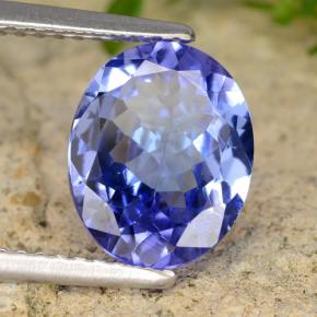 2.56 ct Blue Tanzanite Stone, Natural Tanzanite in Oval Facet Shape for Sale