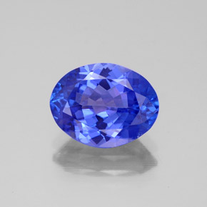 2.38 ct Blue Tanzanite Gemstone, Tanzanite Gem in Oval Facet Shape for Sale.