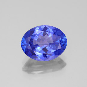 2.38 ct Blue Tanzanite Stone, Natural Tanzanite in Oval Facet Shape for Sale