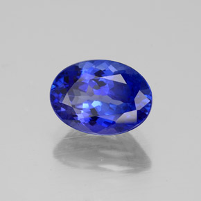 2.42 ct Blue Tanzanite Stone, Natural Tanzanite in Oval Facet Shape for Sale