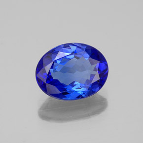 2.43 ct Blue Tanzanite Stone, Natural Tanzanite in Oval Facet Shape for Sale