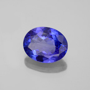 2.32 ct Blue Tanzanite Stone, Natural Tanzanite in Oval Facet Shape for Sale