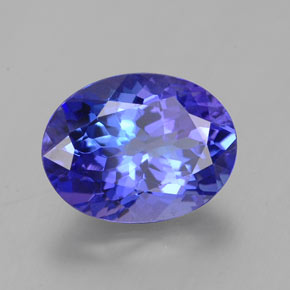 2.26 ct Blue Tanzanite Stone, Natural Tanzanite in Oval Facet Shape for Sale