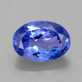 2.55 ct Blue Tanzanite Gemstone, Tanzanite Gem in Oval Facet Shape for Sale.