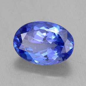 2.55 ct Blue Tanzanite Stone, Natural Tanzanite in Oval Facet Shape for Sale