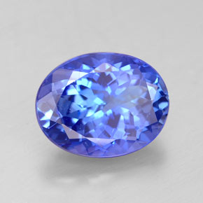 4.07 ct Blue Tanzanite Stone, Natural Tanzanite in Oval Facet Shape for Sale
