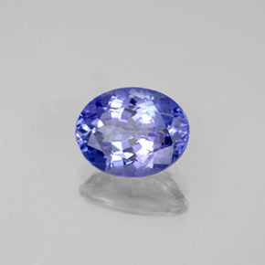 2.10 ct Blue Tanzanite Stone, Natural Tanzanite in Oval Facet Shape for Sale