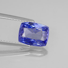 2.16 ct Blue Tanzanite Gemstone, Tanzanite Gem in Cushion-Cut Shape for Sale.