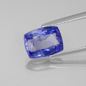 2.16 ct Blue Tanzanite Stone, Natural Tanzanite in Cushion-Cut Shape for Sale
