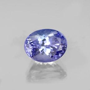 2.47 ct Blue Tanzanite Stone, Natural Tanzanite in Oval Facet Shape for Sale