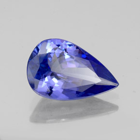 1.89 ct Blue Tanzanite Stone, Natural Tanzanite in Pear Facet Shape for Sale