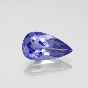 1.88 ct Blue Tanzanite Stone, Natural Tanzanite in Pear Facet Shape for Sale